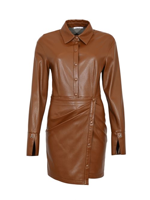 Abito mini chemisier effetto pelle con gonna a portafoglio Patrizia Pepe | 8A1508 E005B834